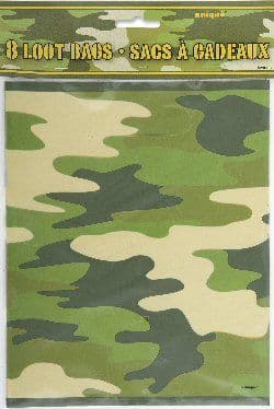 Camouflage Plastic Party Loot Bags