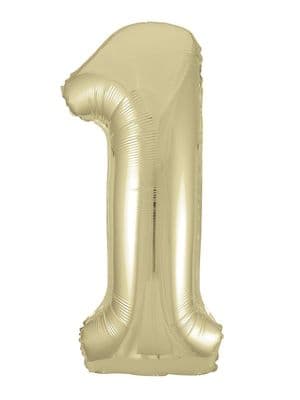 Champagne Gold Number 1 Shaped Foil Balloon