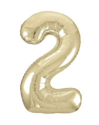 Champagne Gold Number 2 Shaped Foil Balloon