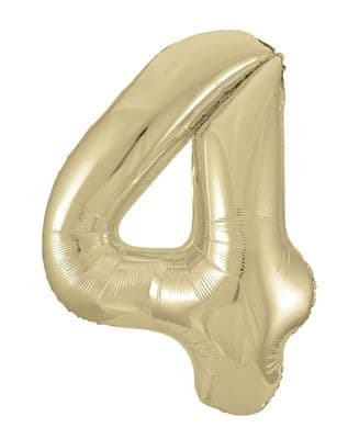 Champagne Gold Number 4 Shaped Foil Balloon