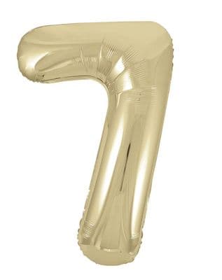 Champagne Gold Number 7 Shaped Foil Balloon