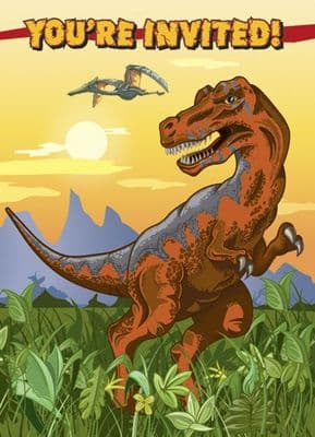 Dino Times party invites