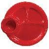 Divided Plastic plate with cup holder red
