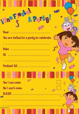 Dora Party Invitations Pad
