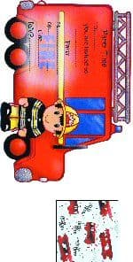 Fire Engine Party Invitations with Confetti