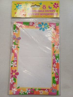 Flower and Butterfly Printable Invitations