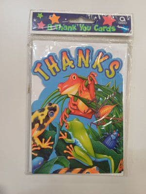 Lizard Thanks Frogs and Lizards Party Thank you Cards