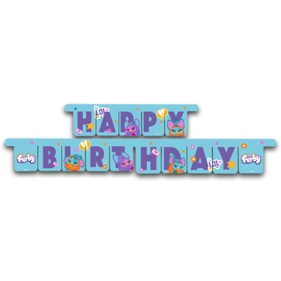 Furby Party Happy Birthday Banner