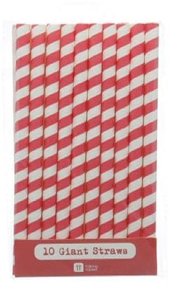 Giant Straws Red and White