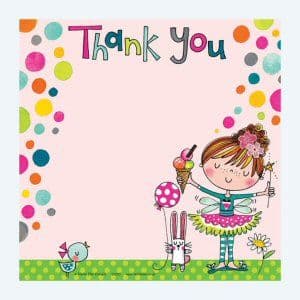 Girl With Ice Cream And Bubbles Thank You Cards
