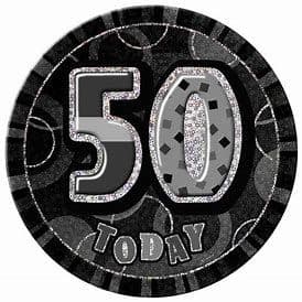 Glitz Black Jumbo Prismatic Birthday Badge