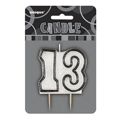 Glitz Black Number Pick Candle