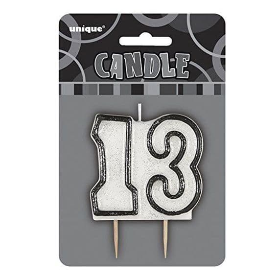 Glitz Black Number Pick Candle