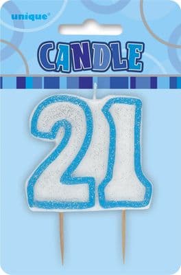 Glitz Blue Number Pick Candle