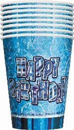 Glitz Party Blue Prismatic Paper Party Cups