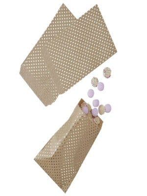 Gold Foiled Polka Dot Kraft Treat Bags