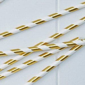 Gold Metallic Paper Straws