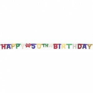 Happy Birthday letter banner age 50