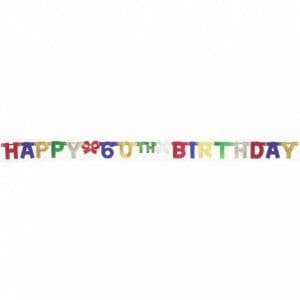 Happy Birthday letter banner age 60