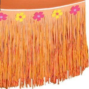Hawaiian Luau Party Orange Tableskirt