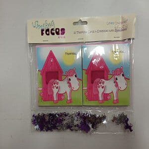 Horse Party Thank you cards with Confetti