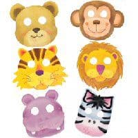 Jungle Safari Party Paper Masks 6s