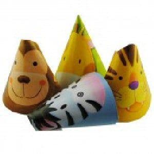 Jungle safari party shaped hats