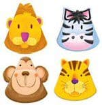 Jungle safari party shaped hats 6s