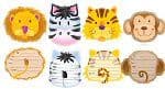 Jungle safari party shaped invites 8s