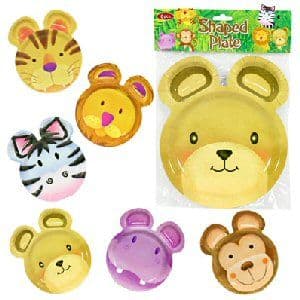 Jungle safari party shaped plates 6s