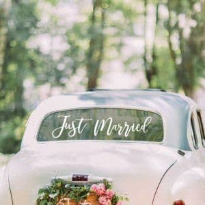 Just Married Car Sticker