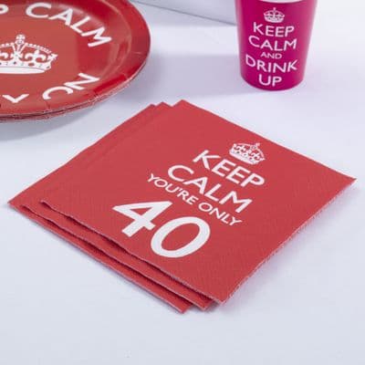 Keep Calm 40th Party Napkins