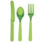 Kiwi Green Plastic Party Cutlery