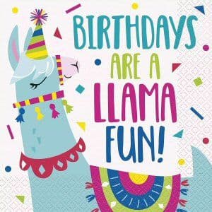 Llama Birthday Party Paper Napkins