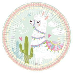 Llama Party Paper Plates