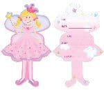 Miss Party's Rainbow Princess Heart  party  shaped invites