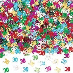Numeral 30 Multi Metallic Confetti