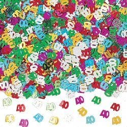 Numeral 40 Multi Metallic Confetti