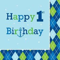 Ocean Preppy Boy 1st Birthday Napkins