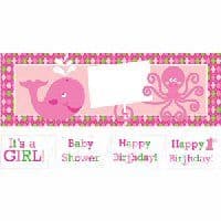 Ocean Preppy Girl Party Banner