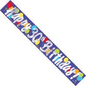 Painted Balloons 30th Foil Banner