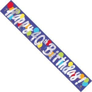 Painted Balloons 40th Foil Banner