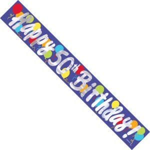 Painted Balloons 50th Foil Banner