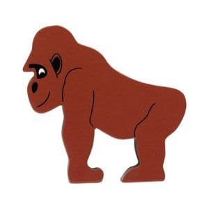 Painted wooden gorilla figure