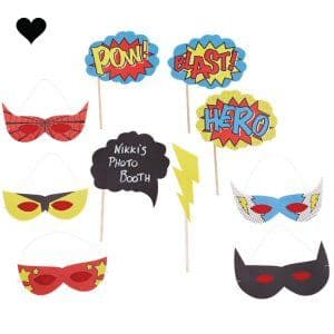 Party Art Party Superhero Photobooth Props