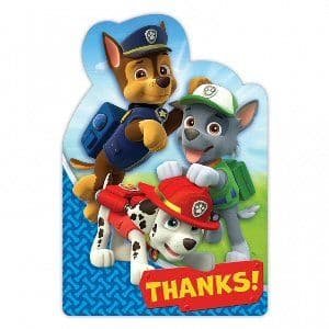 Paw Patrol Party Thank You Cards