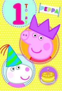 Peppa Pig 1 Today Birthday Card