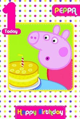 Peppa Pig Age 1 Card and Envelope