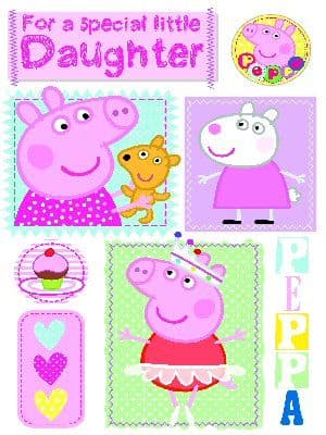 Peppa Pig Daughter Birthday Card with Badge