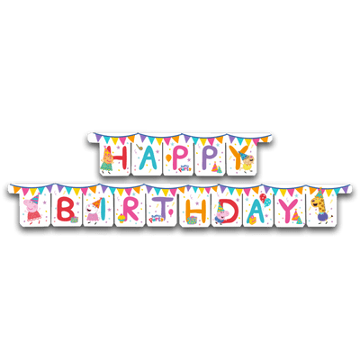 Peppa Pig Party Happy Birthday Banner